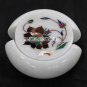 Marble Coffee Tea Coaster Set Semi Precious Multi Floral Inlay Housewarming Gift