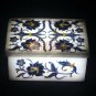 4"x3"x2" White Jewelry Lidded Box Mother of Pearls Floral Interior Veterans Gift