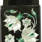 3"x2" Black Marble Jewelry Lidded Box Real Mop Floral Marquetry Christmas Gifts