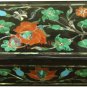 4"x3'x2" Black Jewelry Lidded Organize Carnelian Semi Precious Art Columbus Gift
