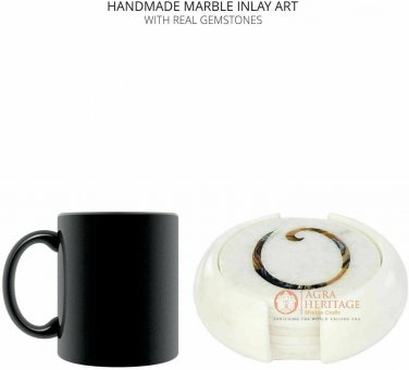Decorative Marble Coaster Set Inlay Stone Kitchen Decor Christmas Gift E1997
