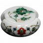 Marble Round White Inlay Work Coasters With Holder (Set of 6) Wedding Gift E1969