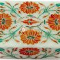 White Marble Jewelry Boxes Hakik Malachite Inlay Floral Halloween Gift E2009