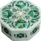 4"x4"x2" Marble Jewelry Organizer Malachite Inlay Gemstone Floral Veterans Gifts 4"x4"x2" Marble Jewelry Organizer Malachite Inlay Gemstone Floral Veterans Gifts