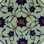 3"x3"x2" White Top Jewelry Lidded Box Lapis Inlaid Floral Art Christmas Gift