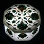 4"x4"x2" Personalize Box Turquoise Inlaid Marquetry Floral Art Christmas Gift