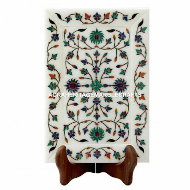 9"x6" Multi Marble Decorative Tray Creative Inlay Work Kitchen Decor Gift H4609