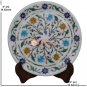 8" Marble Food Serving Plate Multi Stone Floral Fine Art Thanksgiving Gift Decor