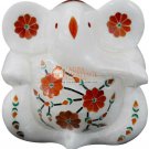 3" Marble White Handmade Lord Ganpati Ji Statue Carnelian Floral Art Gift Her 3" Marble White Handmade Lord Ganpati Ji Statue Carnelian Floral Art Gift Her