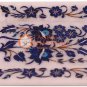 4"x6" Marble White Food Serving Tray Lapis Inlay Marquetry Floral Gemstone Arts