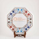 Marble Bistro Table 15"x15" Carnelian Semi Precious Pietradura Floral Art Decor