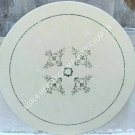 24" White Round Coffee Center Table Top Inlay Design Bedroom Kitchen Decor E1049 24" White Round Coffee Center Table Top Inlay Design Bedroom Kitchen Decor E1049
