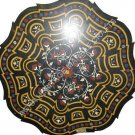 24" Black Marble Round Coffee Center Table Top Handmade Inlay Mosaic Decor H5021
