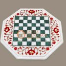 Marble Chess Table Top With Floral Marquetry Pietradura Inlay Octagonal Art Deco Marble Chess Table Top With Floral Marquetry Pietradura Inlay Octagonal Art Deco
