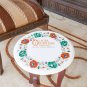 Round Marble Dining Table Malachite Floral Stone Art Housewarming Gifts 13"x13"