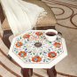 Marble Top Counter 14"x14" Coffee Table Carnelian Marquetry Floral Design Decor