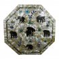 18" Marble Coffee Table Top Pietra Dura Mother of Pearl Elephants Occasion Decor