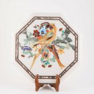 Marble Side Table 14"x14" Multi Stone Birds Pietradura Design Handmade Gift Deco Marble Side Table 14"x14" Multi Stone Birds Pietradura Design Handmade Gift Deco