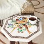 Marble Side Table 14"x14" Multi Stone Birds Pietradura Design Handmade Gift Deco