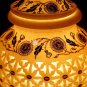 White Marble Flower Vase With Lid Decorative Centerpiece Lapis Inlay Art Decor
