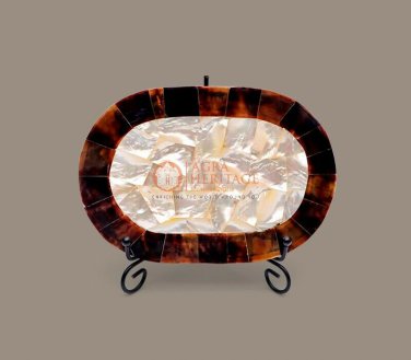 Random Art Marble Food Serving Tray Mop Inlaid Stone Art Collectible Gift Decor