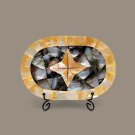 Random art Marble Serving Tray Black Mop Inlaid Gemstone Decorative Gift Decor