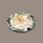 Modern Marble Round Food Serving Plate Mop Inlaid Mosaic Collectible Gift Decor