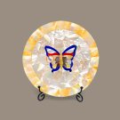 Modern Real Stone Marble Serving Plate Collectible Butterfly Art Gift Loves One Modern Real Stone Marble Serving Plate Collectible Butterfly Art Gift Loves One