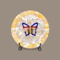 Modern Real Stone Marble Serving Plate Collectible Butterfly Art Gift Loves One