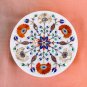 Marble White Round Jewelry Custom Box Carnelian Maruqtery Floral Fine Art Decor
