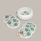 Marble Drinkware Coasters Set Handmade Malachite Stone Inlay Handicrafts Gifts