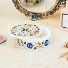 Marble White Handmade Collectible Jewelry Box Marquetry Semi Precious Art Decor