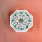 White Marble Handmade Collectible Jewelry Vintage Box Malachite Inlaid Decor Art