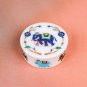 Marble Round Jewelry Lidded Box Lapis Elephant Inlaid Pietradura Floral Art Gift