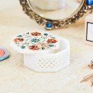 Marble White Handmade Collectible Jewelry Vintage Box Semi Precious Floral Decor Marble White Handmade Collectible Jewelry Vintage Box Semi Precious Floral Decor