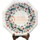 12" Marble Coffee Center Table Top Peacock Floral Marquetry Inlaid Decor E119