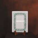 12"x9'' Marble Side Coffee Table Top Malachite Inlay Floral Hallway Decor H3731