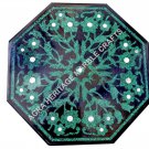15" Black Marble Bedroom Coffee Table Top Malachite Inlay Decorate Kitchen E757