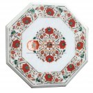 18" Marble Center Coffee Table Top Carnelian Inlay Fine Stone Hallway Decor E148