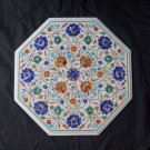 18" Marble Lapis Lazuli Table Dining Top Rare Hakik Turquoise Flower Decor Gifts 18" Marble Lapis Lazuli Table Dining Top Rare Hakik Turquoise Flower Decor Gifts
