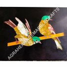 18"x12" Black Marble Coffee Center Outdoor Table Top Bird Inlay Patio Decor E497