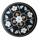 24"x24" Marble Furniture Coffee Table Top Pietra Dura Garden Occasional Decor