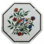 18" White Marble Coffee Center Table Top Marquetry Inlay Furniture Decor H4917