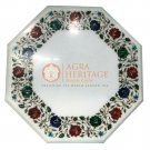 18" Marble Coffee Table Top Lapis Carnelian Malachite Multi Inlay Decor E133