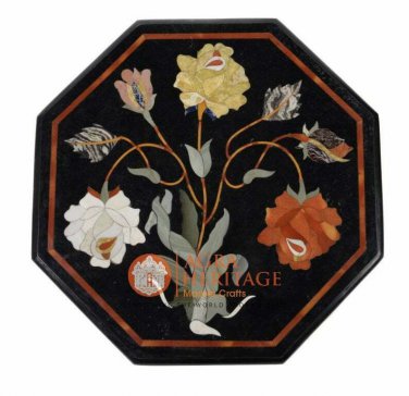 12" Marble Decorative Coffee Inlay Table Top Handicraft Home Decorative E1661