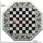 13"x13" Marble White Chess Mosaic Table Top Pauashell Inlay Art Columbus Gift