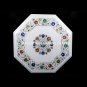 Marble Coffee Table Top Multi Marquetry Inlay Floral Housewarming Gift H5399