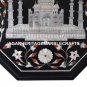 Black Marble Coffee Table Top Rare Tajmahal Marquetry Inlay Home Art Decor H1273
