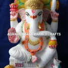 Marble Color Lord Ganesha Deities Sculpture Hand Painted Art Best New Year Gift