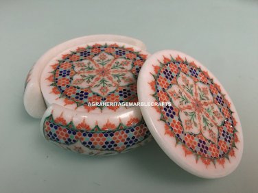 Decorative Marble Round Coaster Traditional Best Special Design Gift Decor H5364
